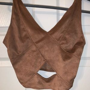 Suede Crop Top
